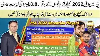 PSL 2022 retention players list released | PSL 2022 all teams 8,8 retain players list
