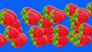 raspberry fruit green screen/ Red raspberry ANIMATION effects Background