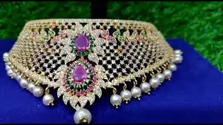beautiful heavy cz choker  1550freeship