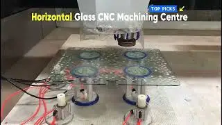 Horizontal Glass CNC Machining Centre, CNC Glass Milling, Edging,Polishing with ATC #glassprocessing