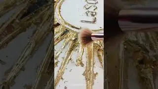 Процесс золочения картины поталью  #поталь #картинанахолсте