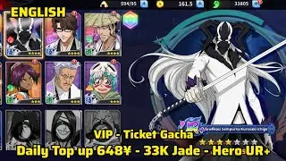 Bleach Soul Bankai Private Server - Daily Top up 648¥ - Hero UR+ - 33K Jade ( X7Game )