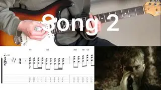 Blur - Song 2 (guitar cover with tabs & chords)
