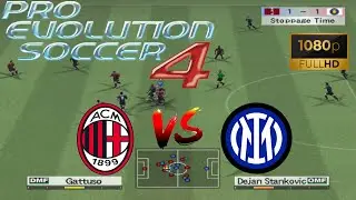 Pro Evolution Soccer 4 (2024) - A.C. Milan VS Inter Milan - Gameplay (PC/Win 10) [1080p60FPS]