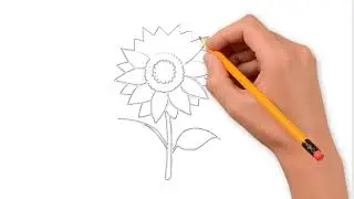 HOW TO DRAW FLOWER EASY-LEARN TO GLITTER SUNFLOWER STEP BY STEP-DRAWING AND ART PIC