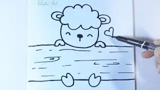 How to Draw a Sheep Easy for Kids | Cute Drawing