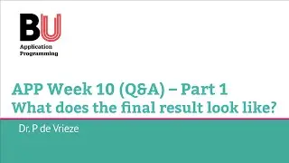 APP L10 (Part 1) – What would the final project look like?