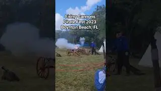 #shorts Firing Cannons At Pirate Fest 2023 Boynton Beach,  FL  #Pirates #cannons