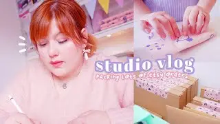 STUDIO VLOG ʕ•ᴥ•ʔ Packing Lots of Etsy Orders & Gingie and Spice illustrations are back!