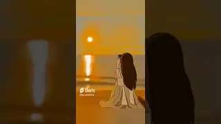 Wait for the end.. How to draw a beautiful sunset☀️ #sunset #girl #subscribe #viral #drawing #shorts