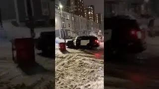 Kid crashes into cop car and runs away