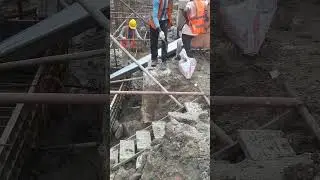 Pile base casting with mixer machine #shorts #piles #casting #work
