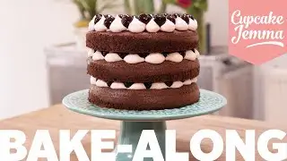 Black Forest Layer Cake Recipe & Tutorial | Bake Along | Cupcake Jemma