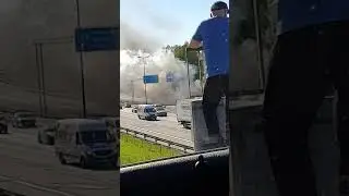 Car fire freeway
