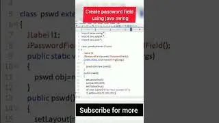 Create password field using java #java #learncoding