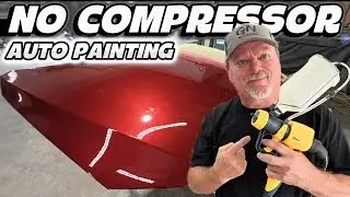 NO COMPRESSOR, NO PROBLEM! Painting a hood and fender.