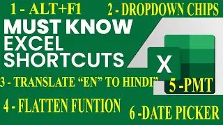 FLATTEN ! GOOGLE SHEET TRANLATE ! PMT ! DATE PICKER ! DROPDOWN CHIPS ! #excel  #exceltutorial #ai