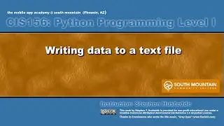 Python 07H - Writing Data to a Text File