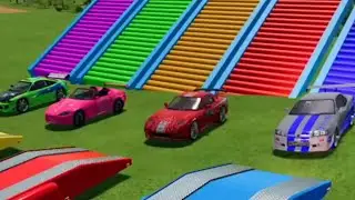 COLOR CARS FROM THE FAST THE FURIOUS TRANSPORTING WITH FORD TRUCKS Farming Simulator 22