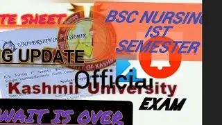 date sheet  of bsc nursing ist year ) new big update #exam  #nursing  /University of Kashmir