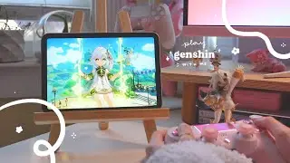 🌿 playing genshin on an early winter afternoon | 50min of gameplay ambience (jp dub, ipad mini) ✩