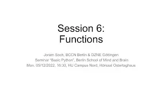 Session 6: 