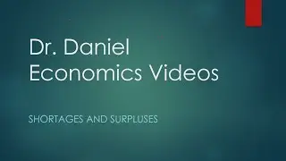 Dr. D. Explains shortages and surpluses