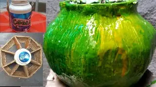 Idea Craft Cement | How to make flower pot mini amazing | easy create flower pot
