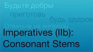 Imperatives (IIb): Consonant Stems