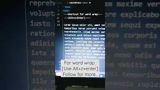 for word wrap use Alt+Z+Enter (VSCODE SHORTCUT-3)