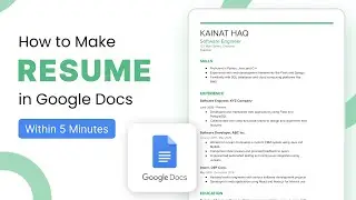 How to make Resume for Job | Create Resume in Google Docs | Make CV or Resume Online for free