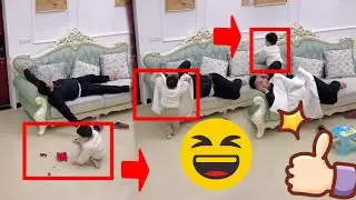 爸爸醉酒倒在沙发，两岁童童帮忙擦脸盖被子！实在太懂事了！【小童童成长记】#funny #baby #cutebaby #人类幼崽 #亲子互动