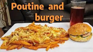 EXTRA CHEESE POUTINE AND BURGER CRUNCHY ASMR FAST FOOD MUKBANG EATING SHOW