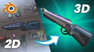 Rick and Morty Laser Shotgun | Blender 3D Modeling Timelapse Tutorial for Beginners