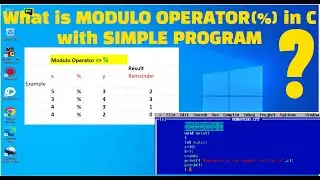 A Simple C program to get REMAINDER of two numbers using MODULO OPERATOR(%)  | Learn To Code