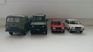 распаковка моделек ваз и уаз в масштабе 1 43