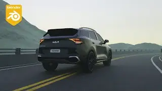 Realistic Kia Sportage 2023 Car Driving Shot in Blender 3D Render