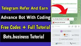 How to Make Advance Refer and Earn Bot in Telegram | Telegram Refer and Earn Bot Code