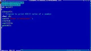 C++ Program to print the ASCII value of a character