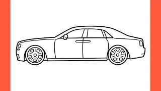 How to draw ROLLS ROYCE GHOST easy / drawing rolls-royce ghost 2012 step by step