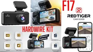 REDTIGER F17 | 4k Dash Camera for IR Night Vision Car Dvr for 5G WiFi Built-in GPS - HARDWIRE KIT