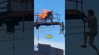 His bottom caught fire 😂😱 