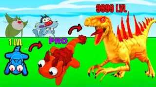 Oggy gameplay in Roblox Eat To Evolve jack adventure 123 go Nob PRO vs Hacker