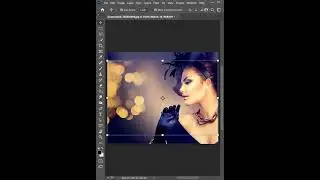Golden Bokeh Photo Overlay Effects Photoshop. Golden Lights, Gold Glitter, Action. How to Work