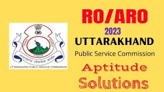 समीक्षा अधिकारी - सामान्य बुद्धि परीक्षण हल UKPSC RO/ARO 2023 Aptitude solution #ukpsc #ukpscexam