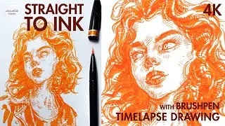 Tangerine Girl INK Timelapse Drawing [4K]