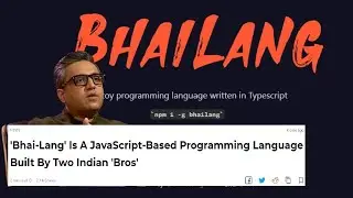 BhaiLang Programming Language || Apna Bhai #Bhailang