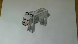 How to draw a wolf - Minecraft