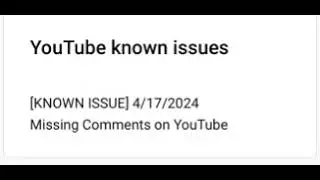 YouTube Know Issues