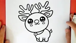 HOW TO DRAW A CUTE CHRISTMAS REINDEER